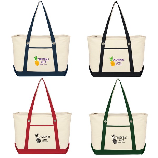 JH3225 Large Cotton Canvas Sailing Tote With Cu...